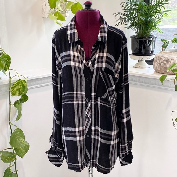 Rails Tops - RAILS black and white button down